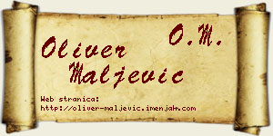 Oliver Maljević vizit kartica